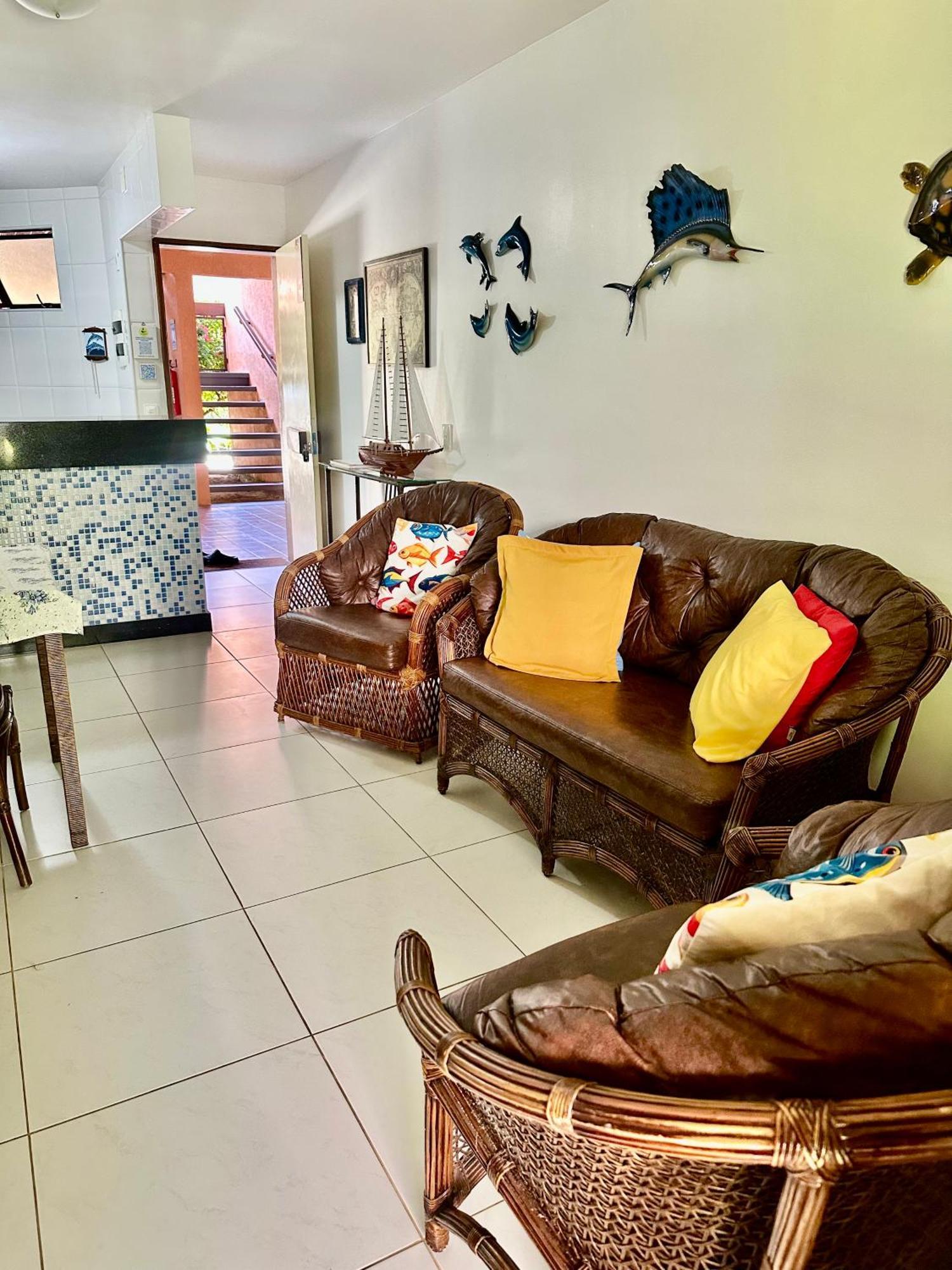 Flat Guarajuba 4 Quartos Terreo A Beira Mar - Pe Na Areia - Governanca Com Arrumadeira E Wi Fi Inclusos Camassari 外观 照片